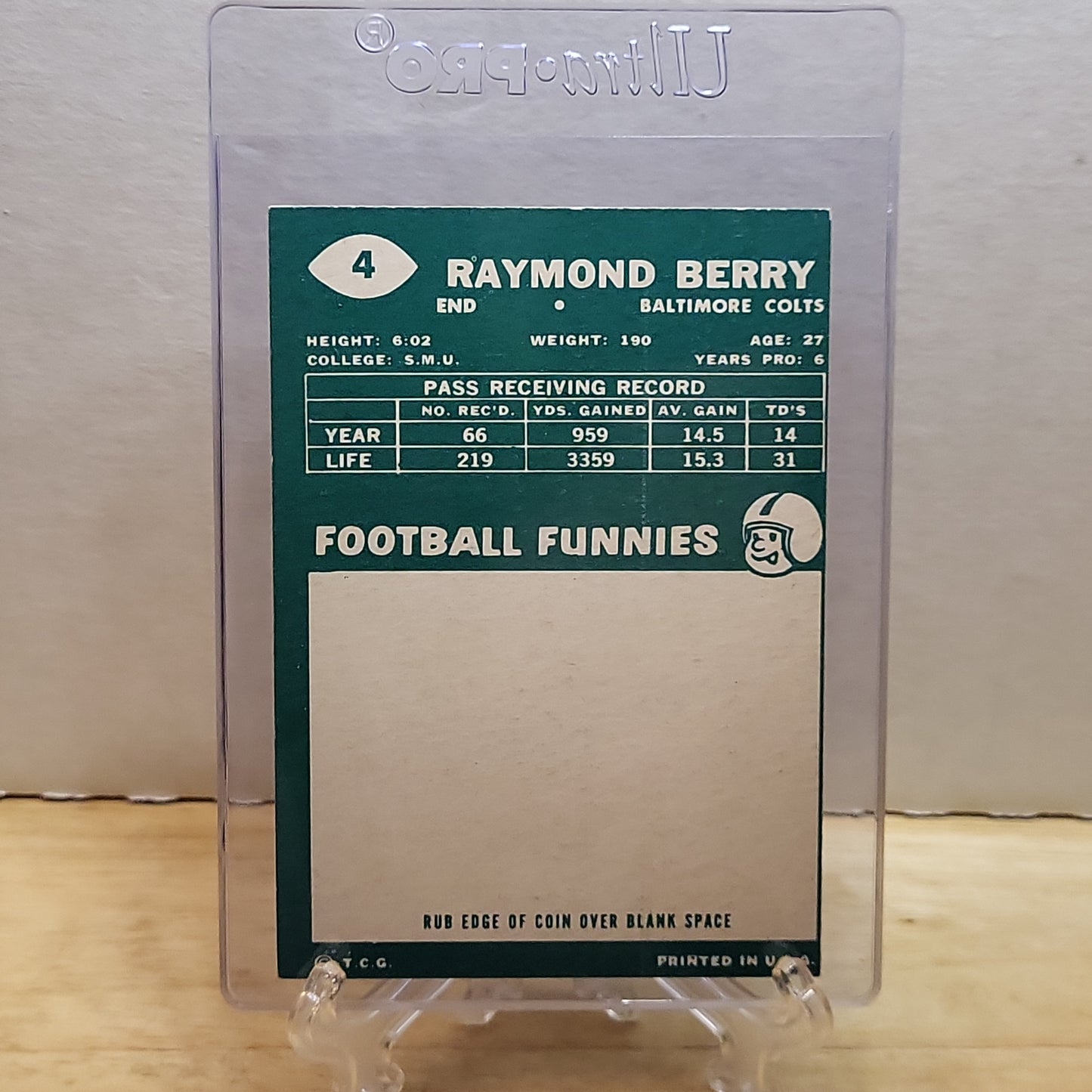 1960 Topps Raymond Berry #4