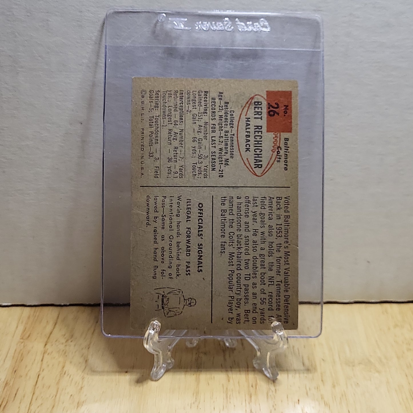 1954 Bowman Bert Rechichar #26