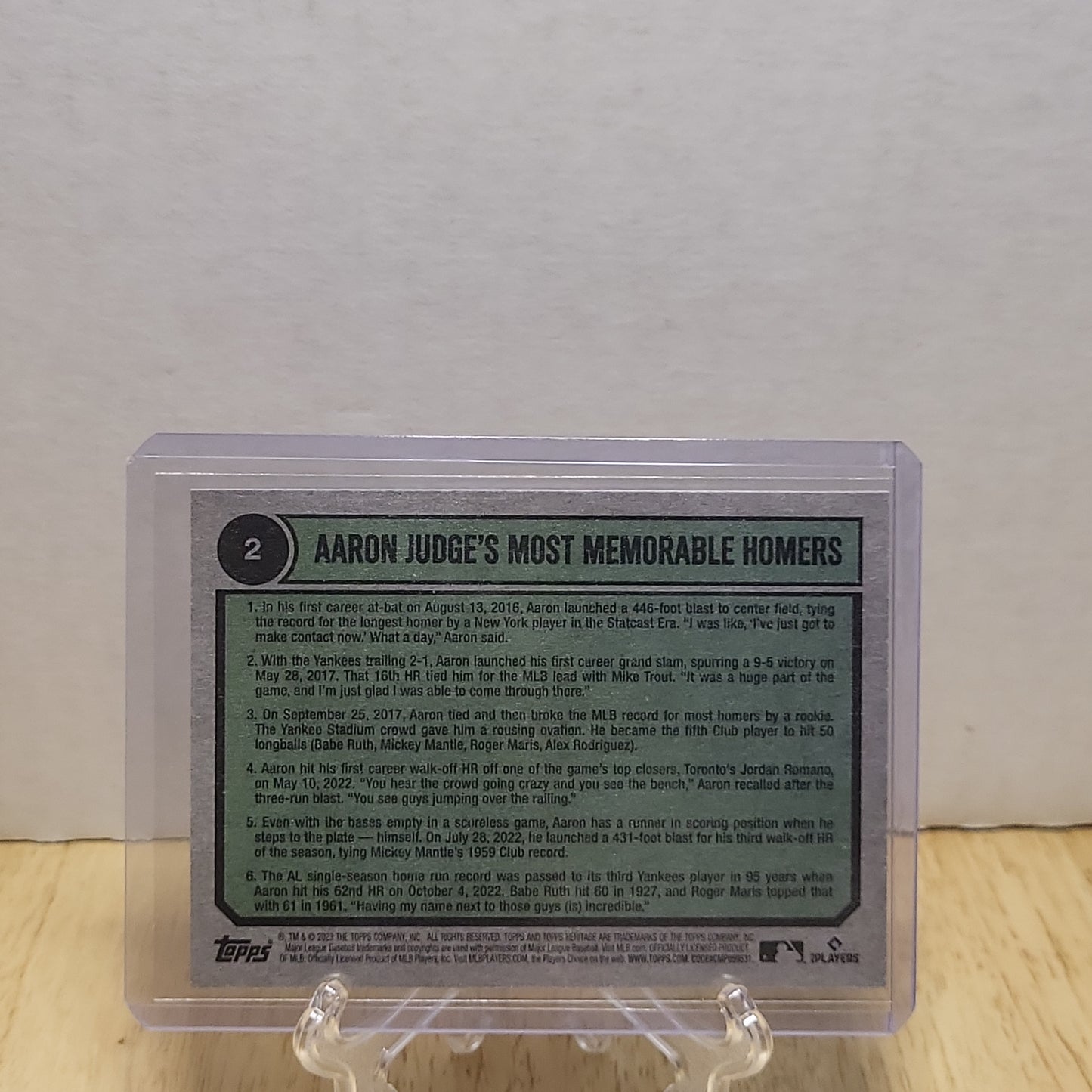 2023 Topps Heritage Aaron Judge Special #2