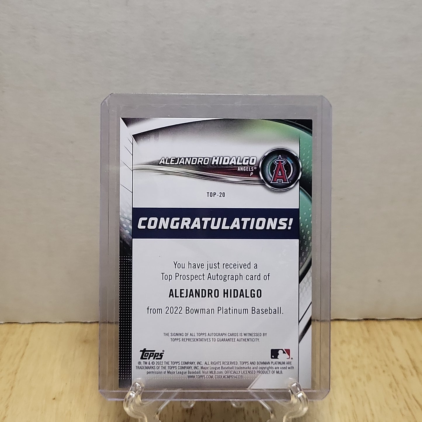 2022 Bowman Platinum Top Prospect Autograph Alejandro Hidalgo #20