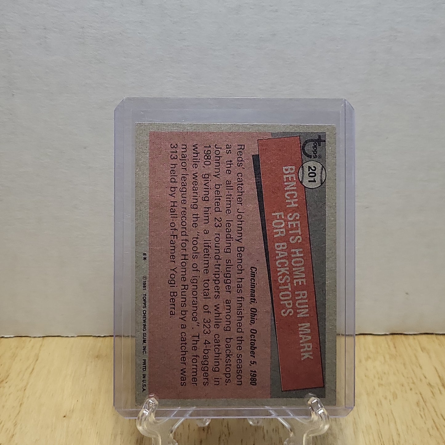 1981 Topps Record Breaker Johnny Bench #201