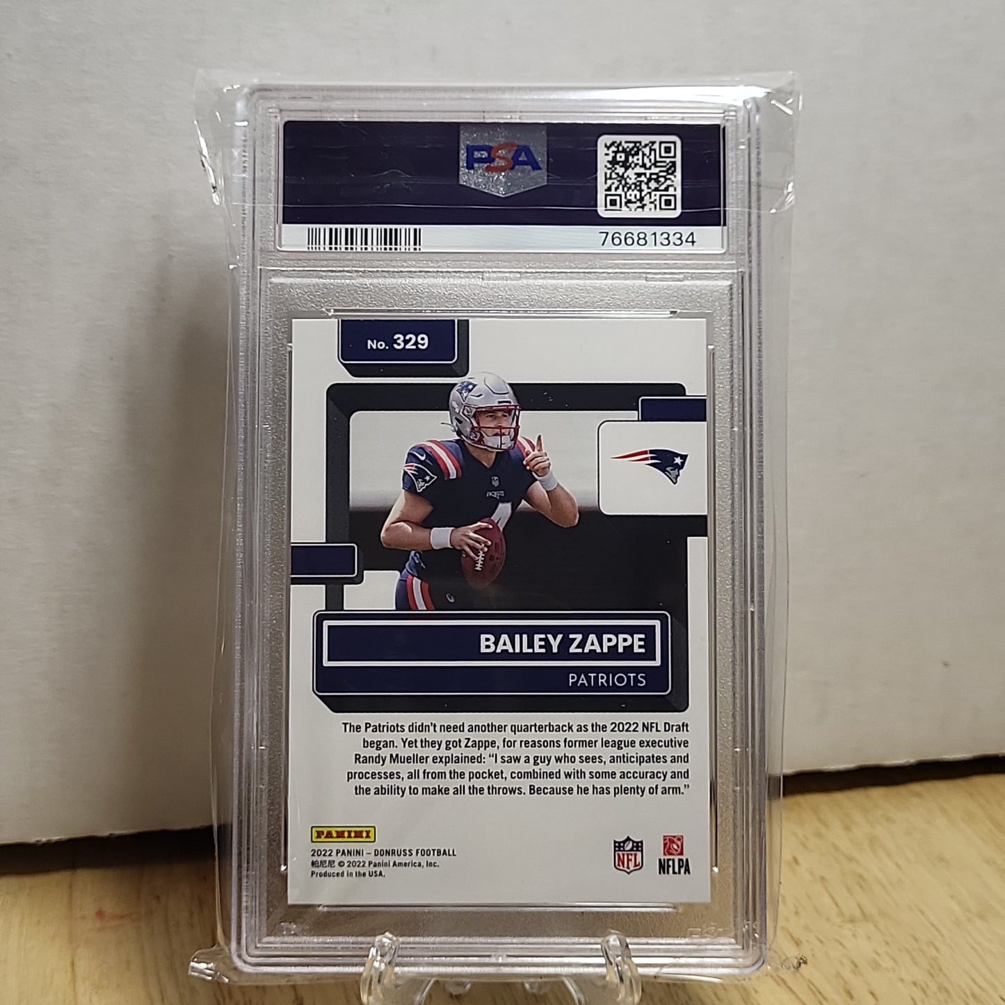 2022 Donruss Bailey Zappe Rated Rookie GEM Mint PSA 10