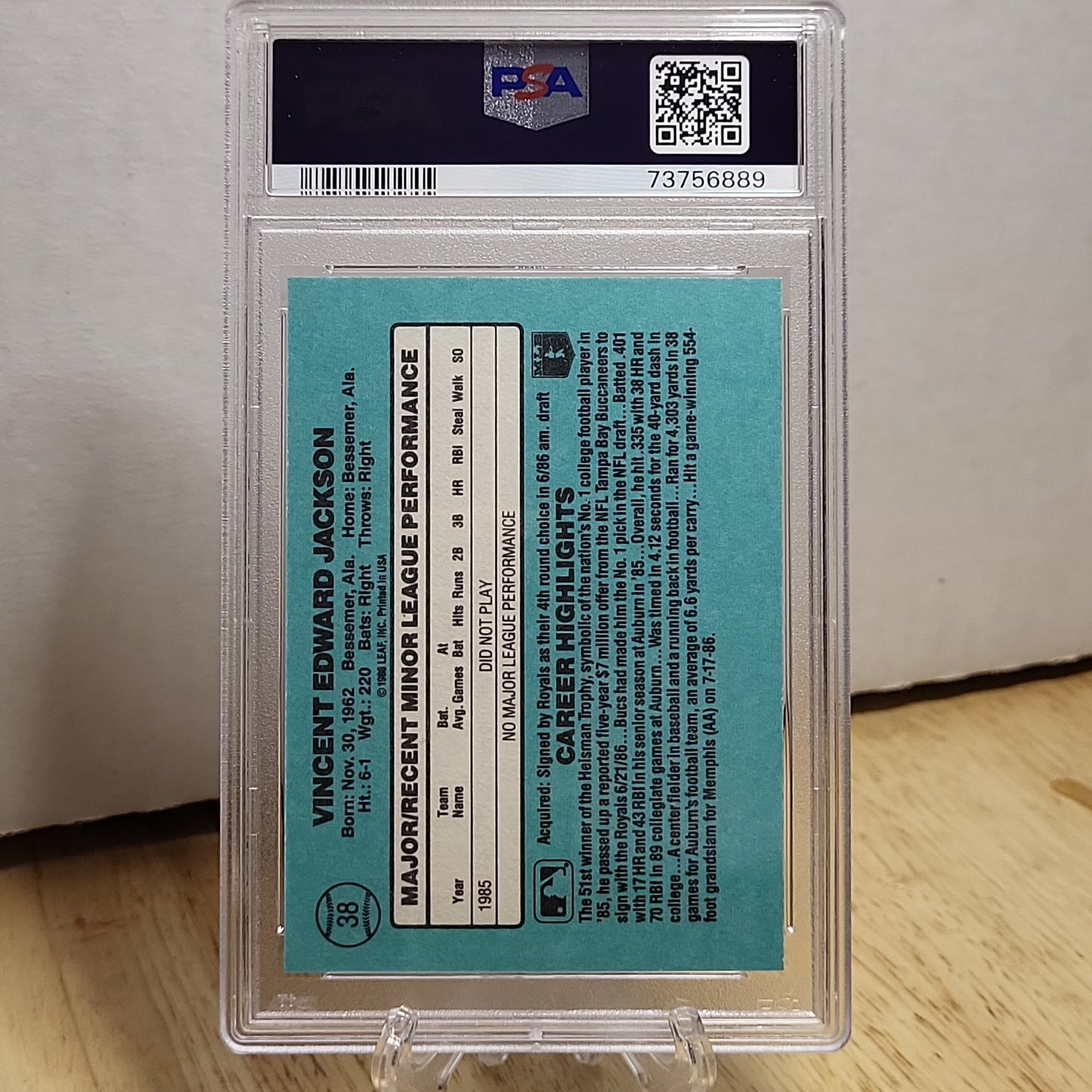 1986 Donruss The Rookies Bo Jackson GEM Mint PSA 10