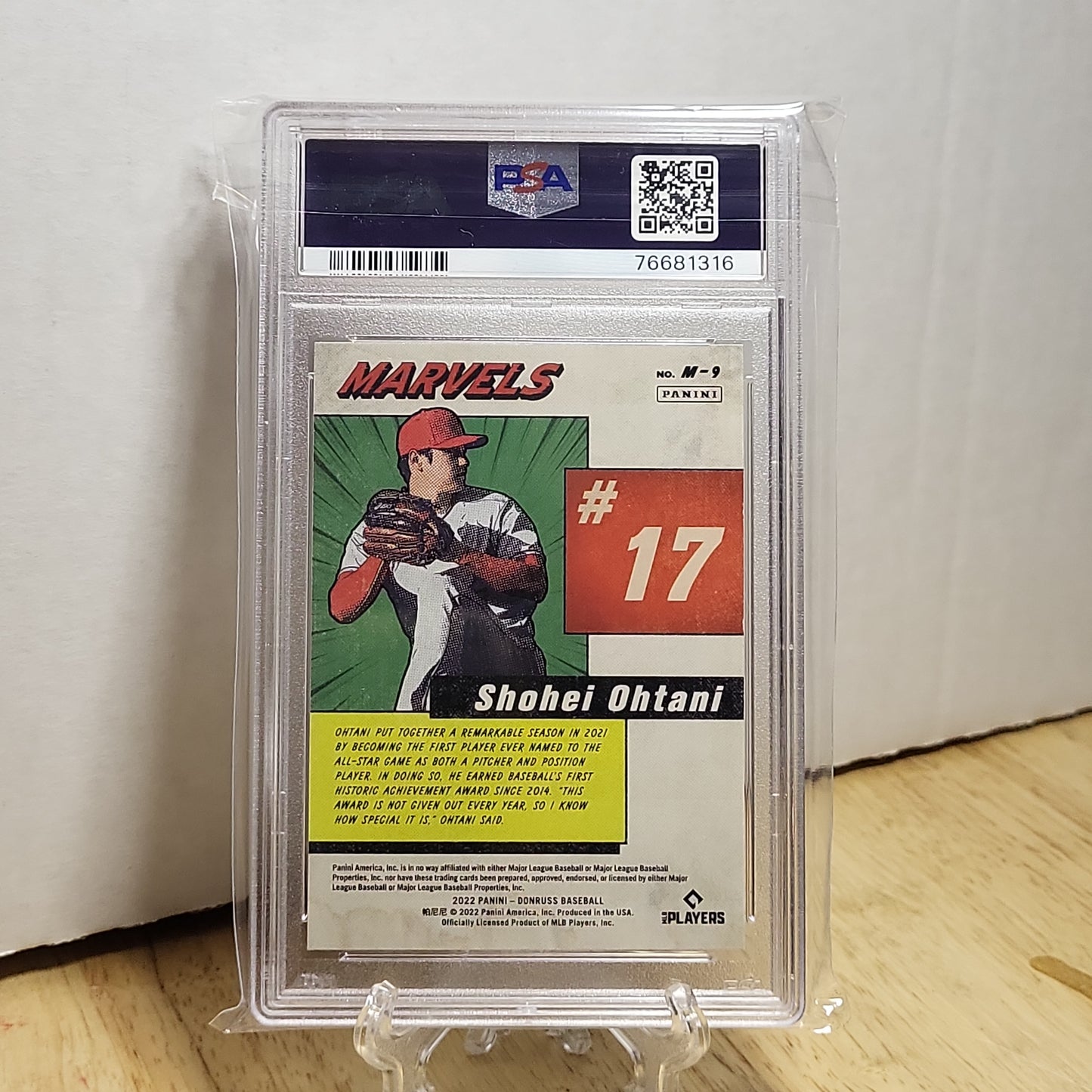 2022 Donruss #M9 Shohei Ohtani Marvels Rapture PSA GEM Mint 10