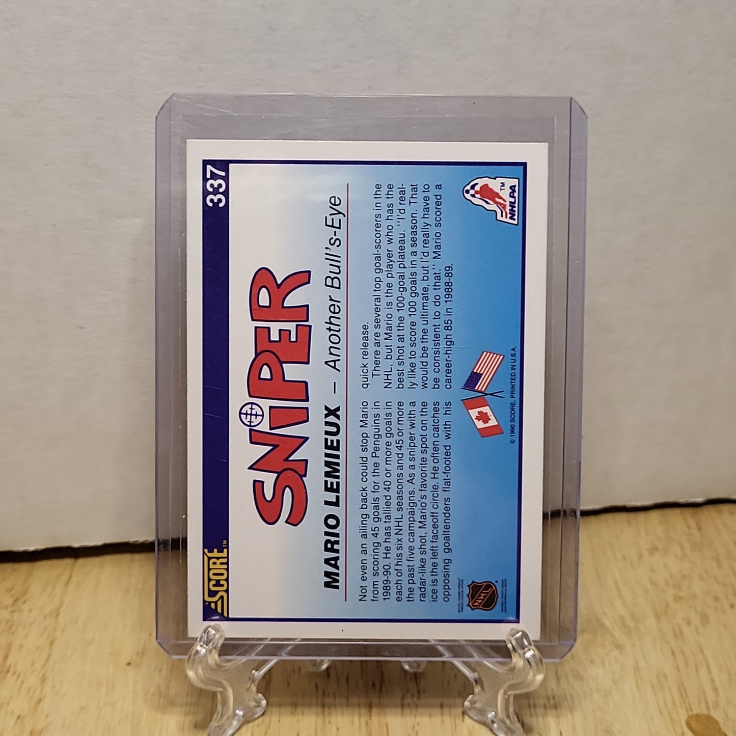 1990 Score Sniper Mario Lemieux #337