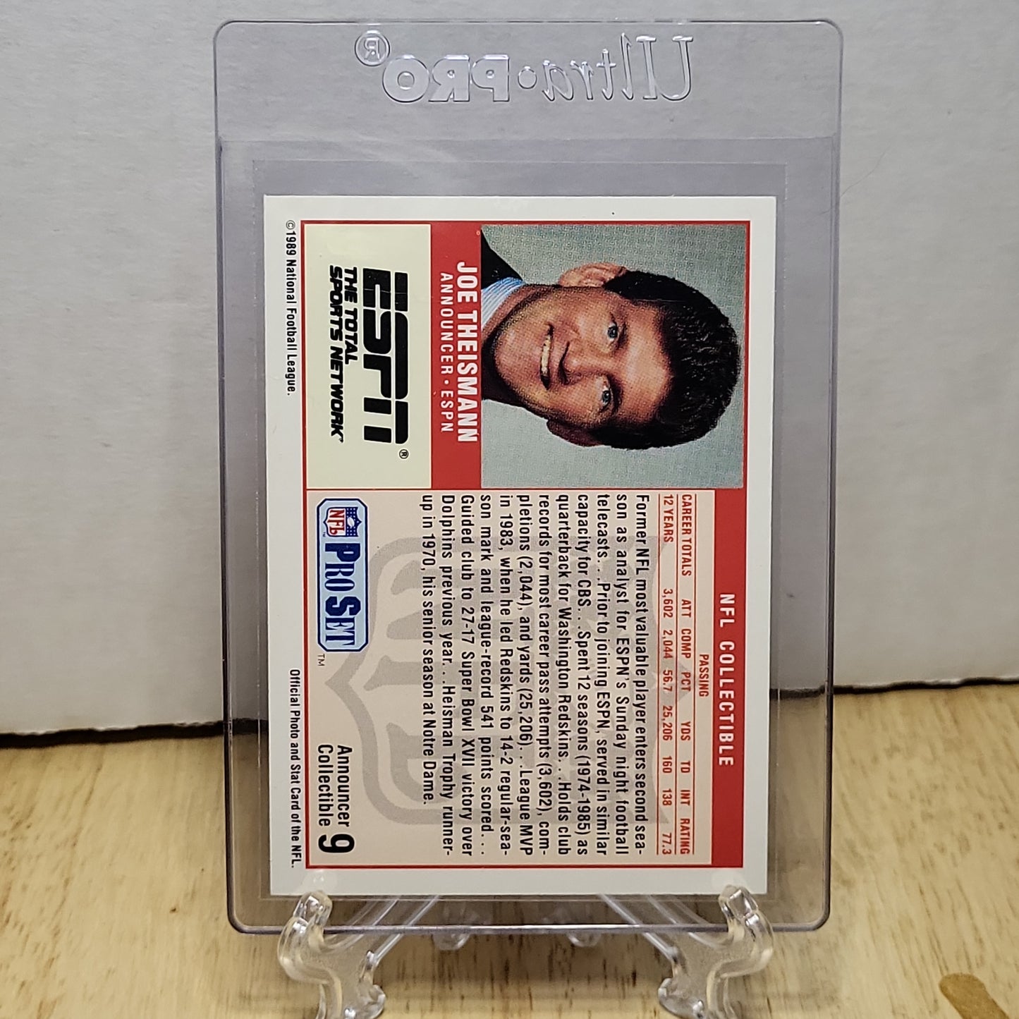 1989 Pro Set Joe Theismann #9