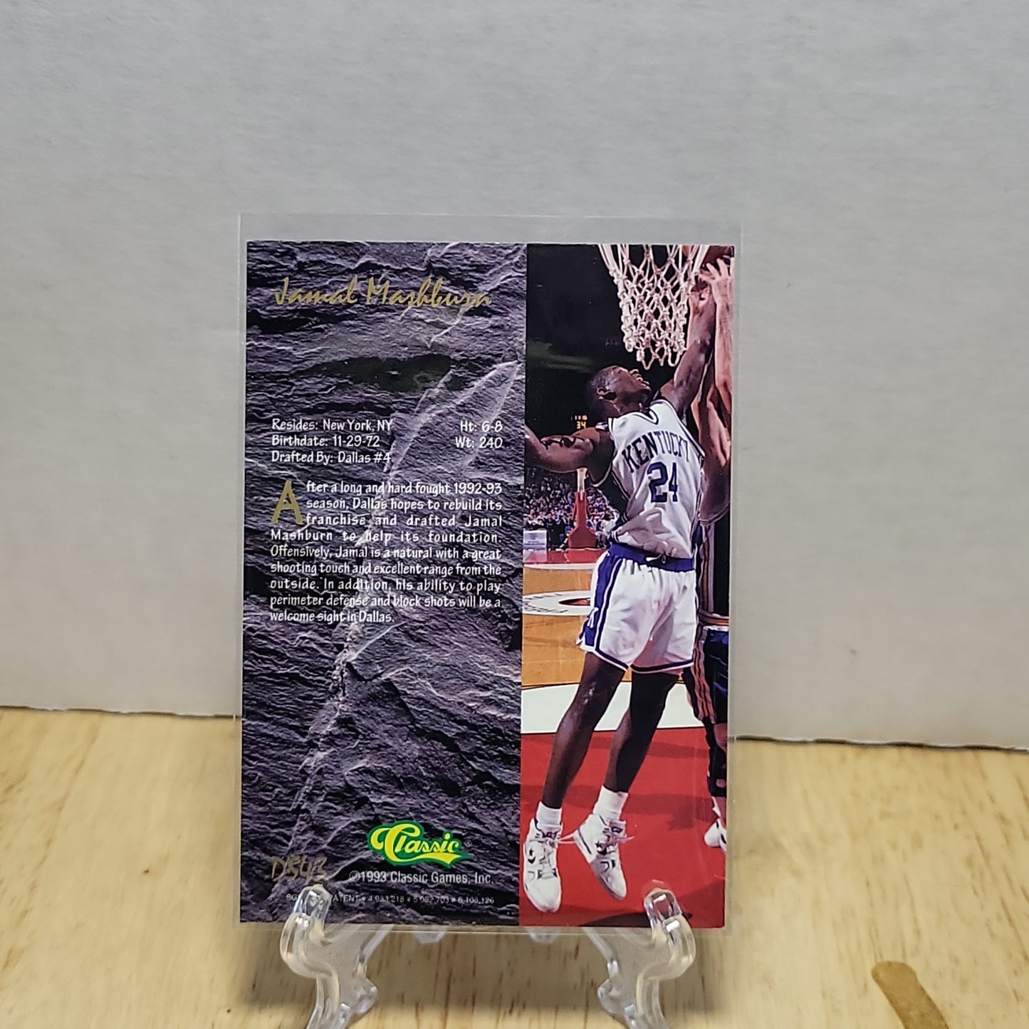 1993 Classics Four Sport Draft Star Jamaal Mashburn #DS43 Limited Print