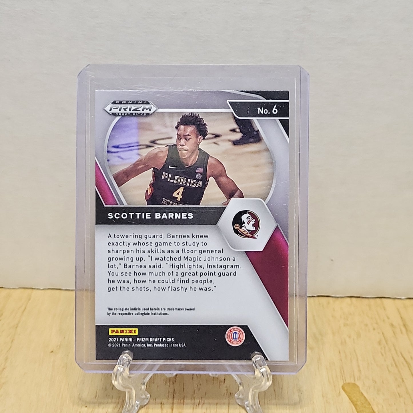 2021 Prizm Draft Picks #6 Scottie Barnes Rookie Card