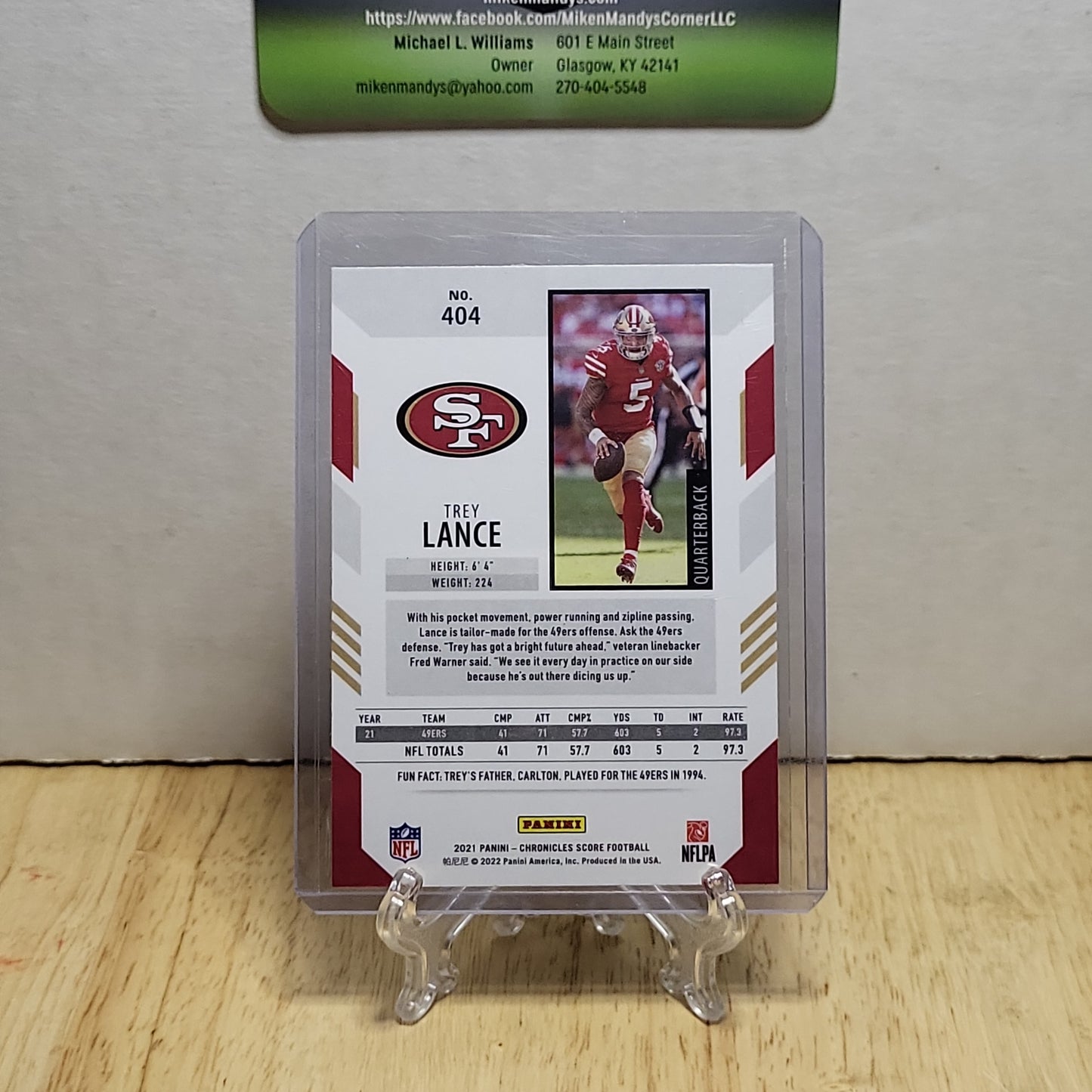 2021 Chronicles Score #404 Trey Lance RC