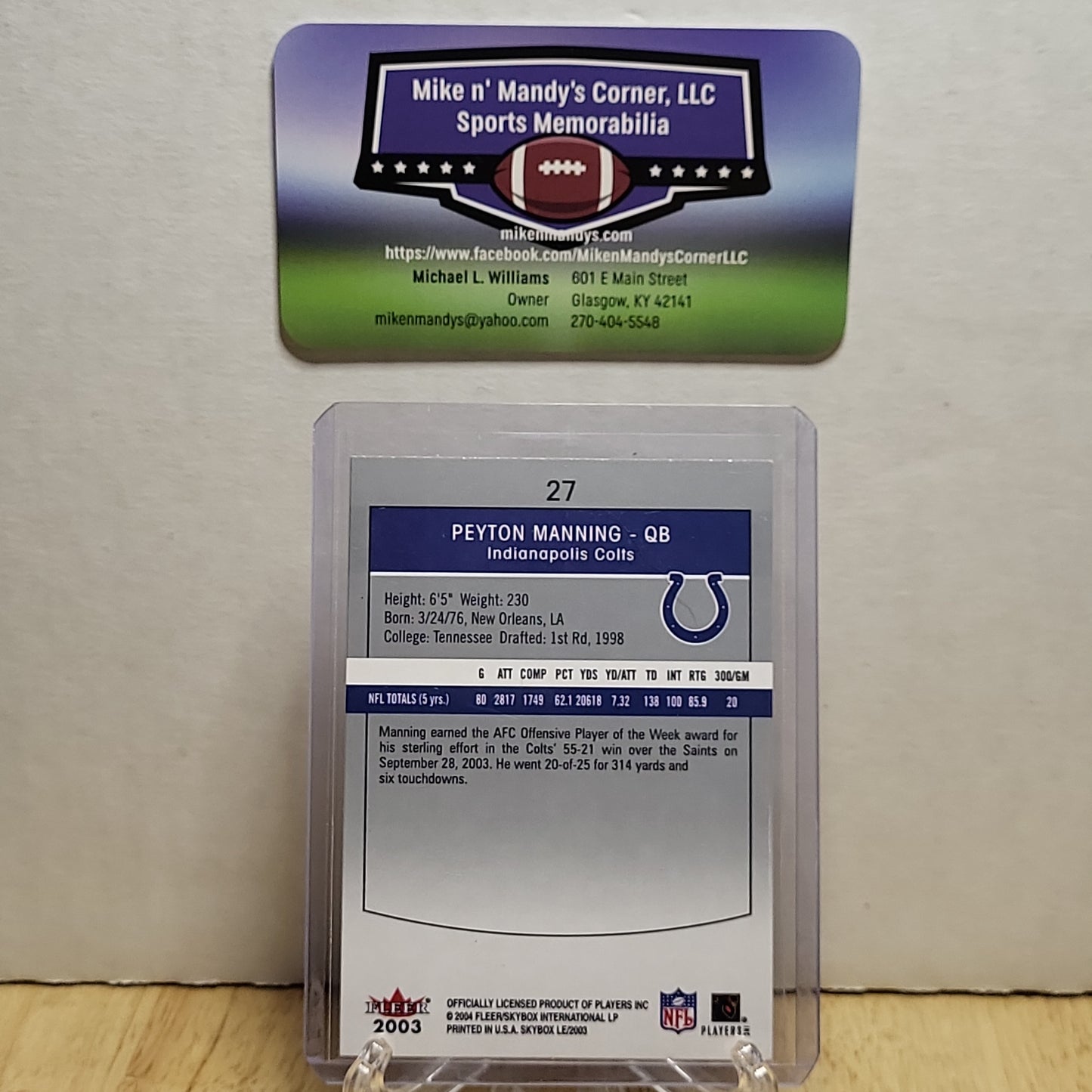 2003 Fleer Skybox LE #27 Peyton Manning
