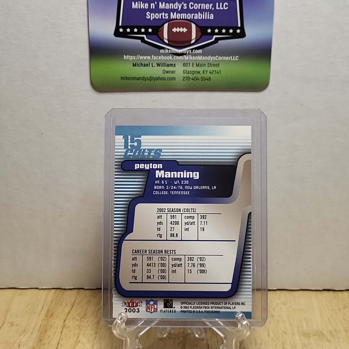 2003 Fleer Focus #15 Peyton Manning