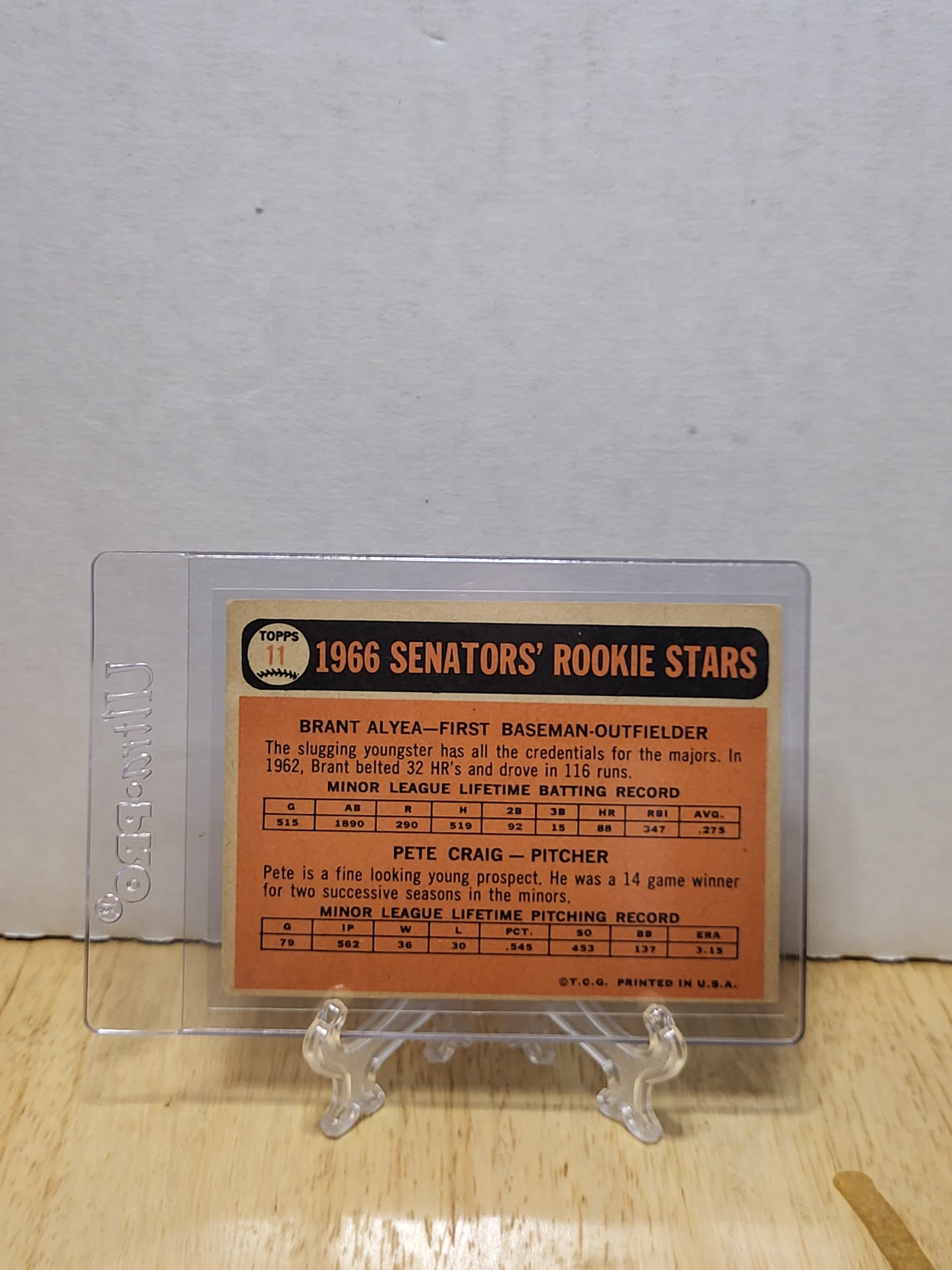 1966 Topps Senators Rookie Stars Brant Alyea/Pete Craig #11