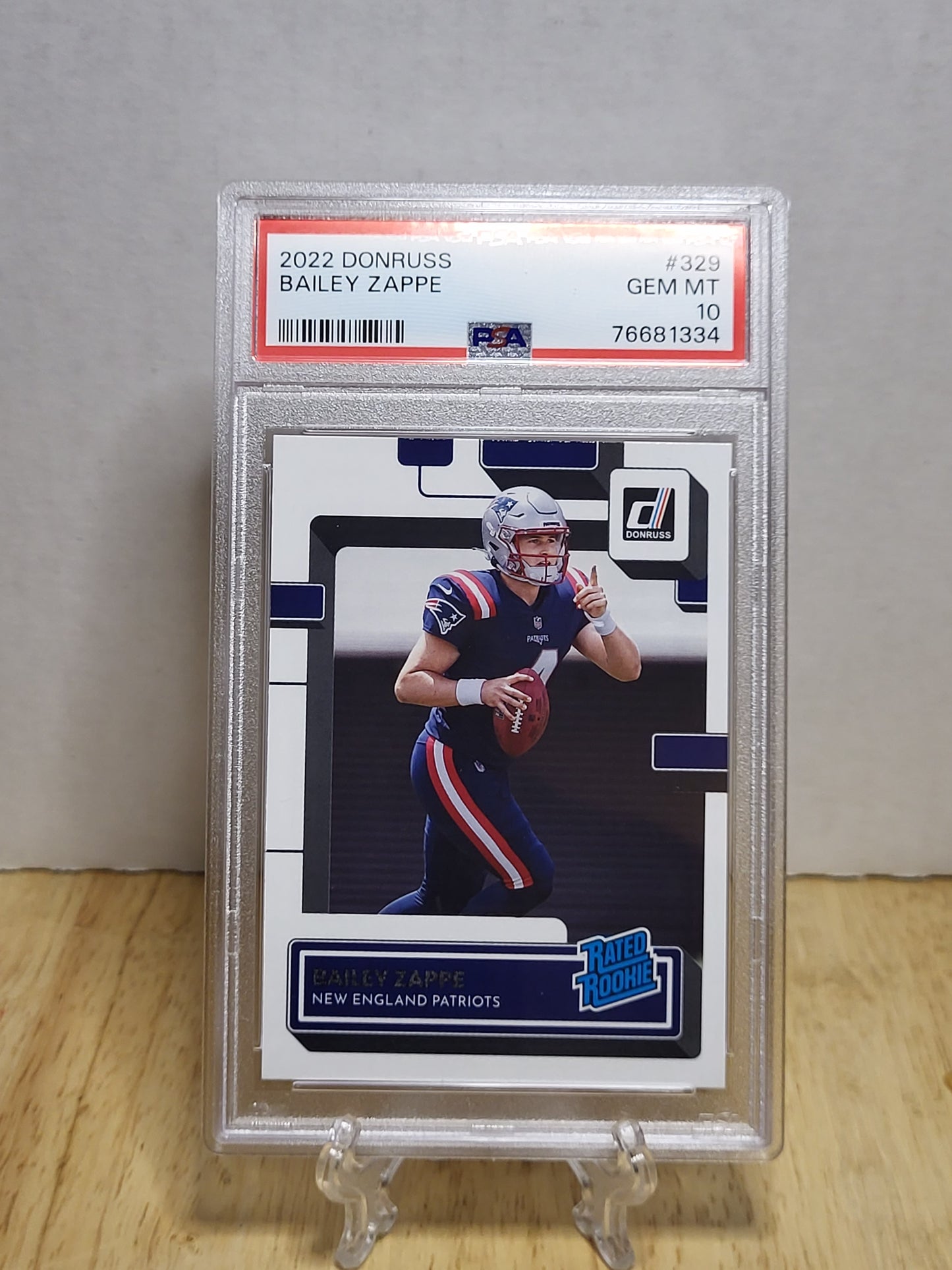 2022 Donruss Bailey Zappe Rated Rookie GEM Mint PSA 10
