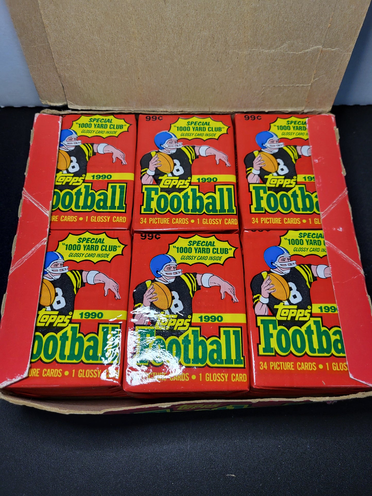 1990 Topps Football Box 24 cello packs