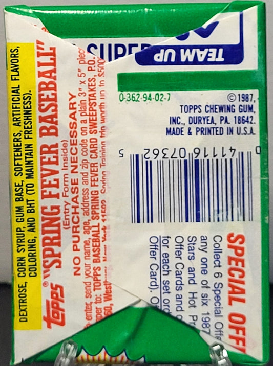 1987 Topps Baseball Trading Cards Wax Pack