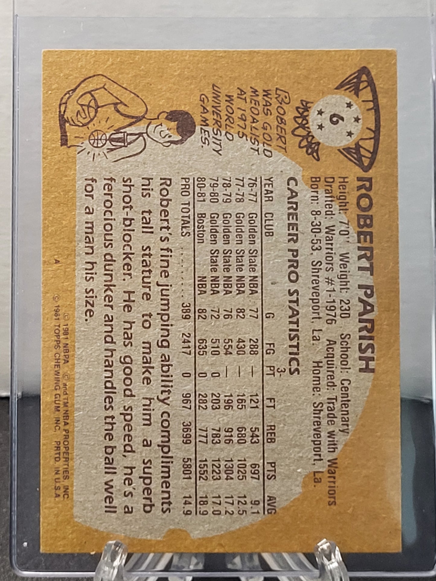 1981 Topps 6 Robert Parish