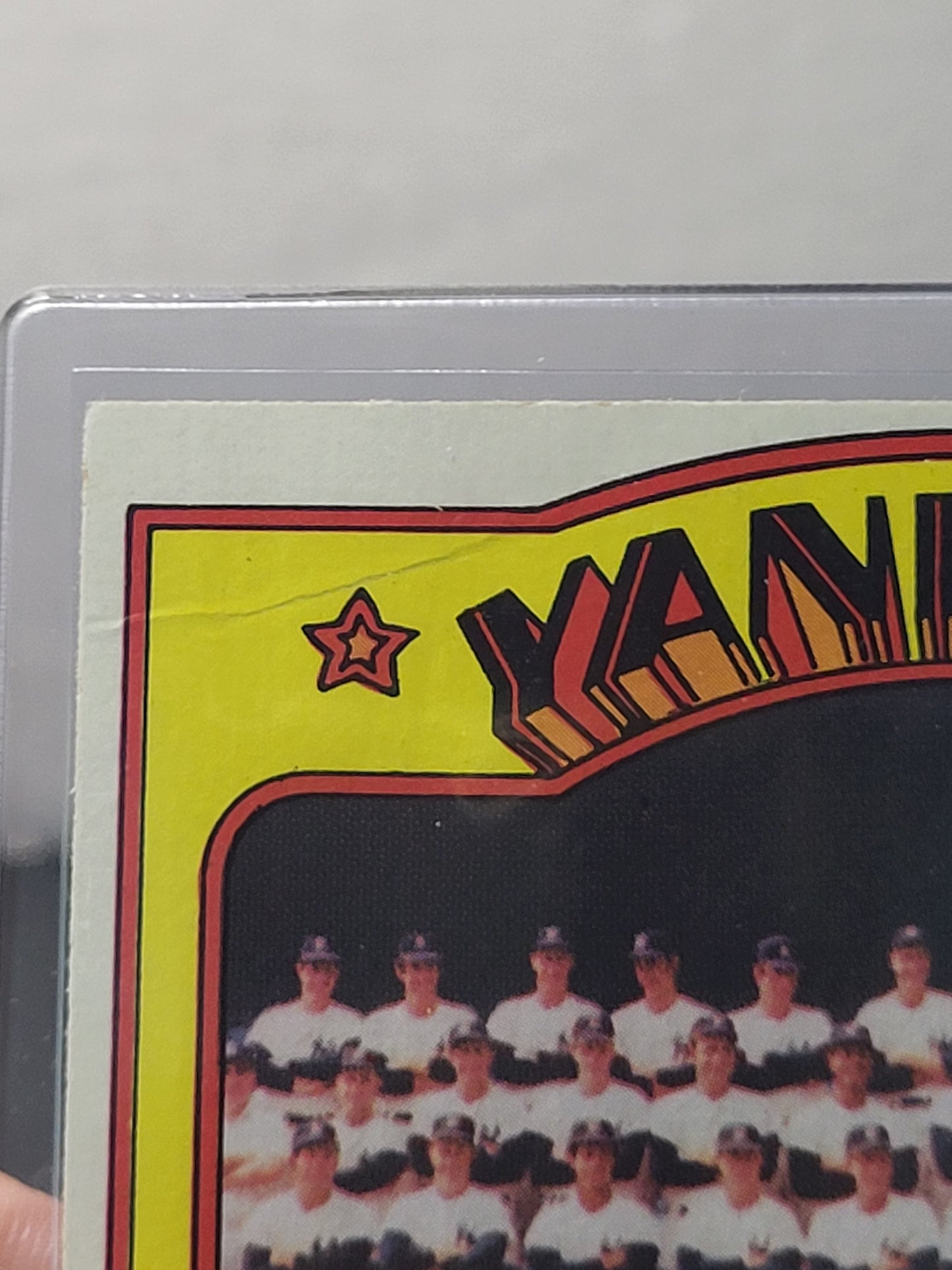1972 Topps 237 Yankees Team (creased)