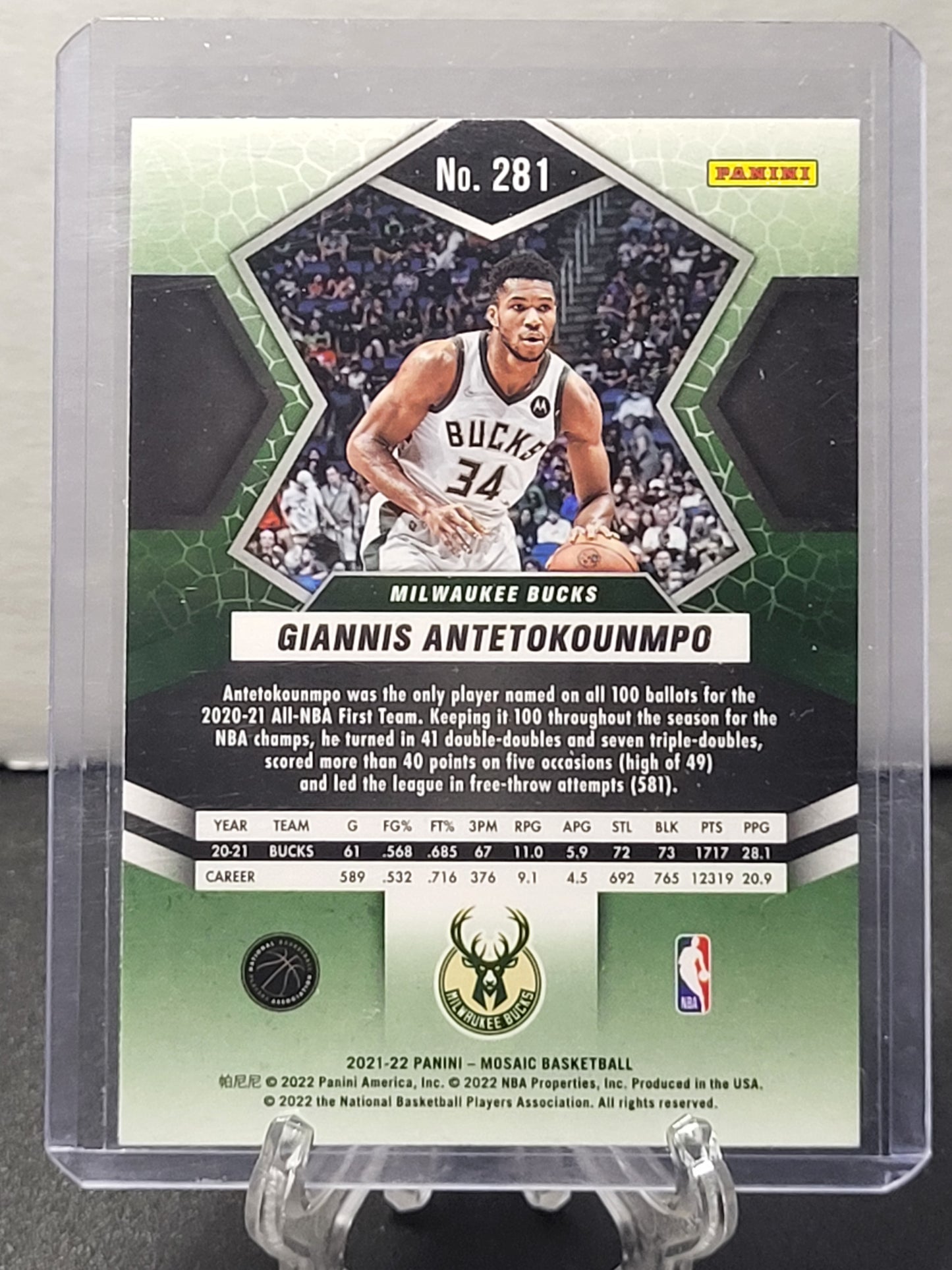 2021-22 Mosaic 281 Giannis Antetokounmpo All-NBA