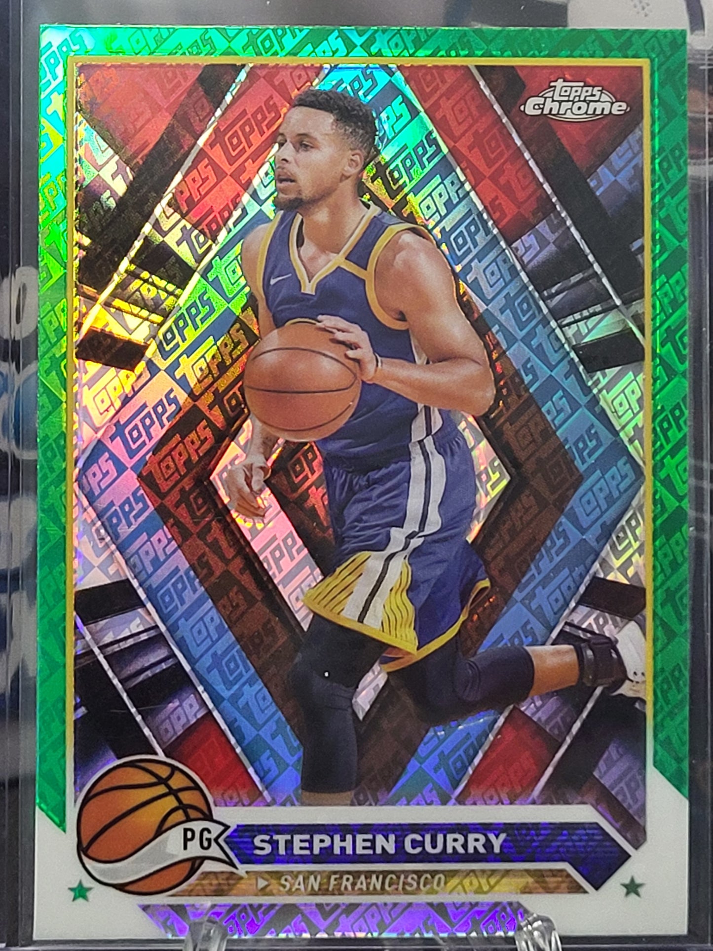 2023-24 Topps Chrome 30 Steph Curry Green Topps Refractor