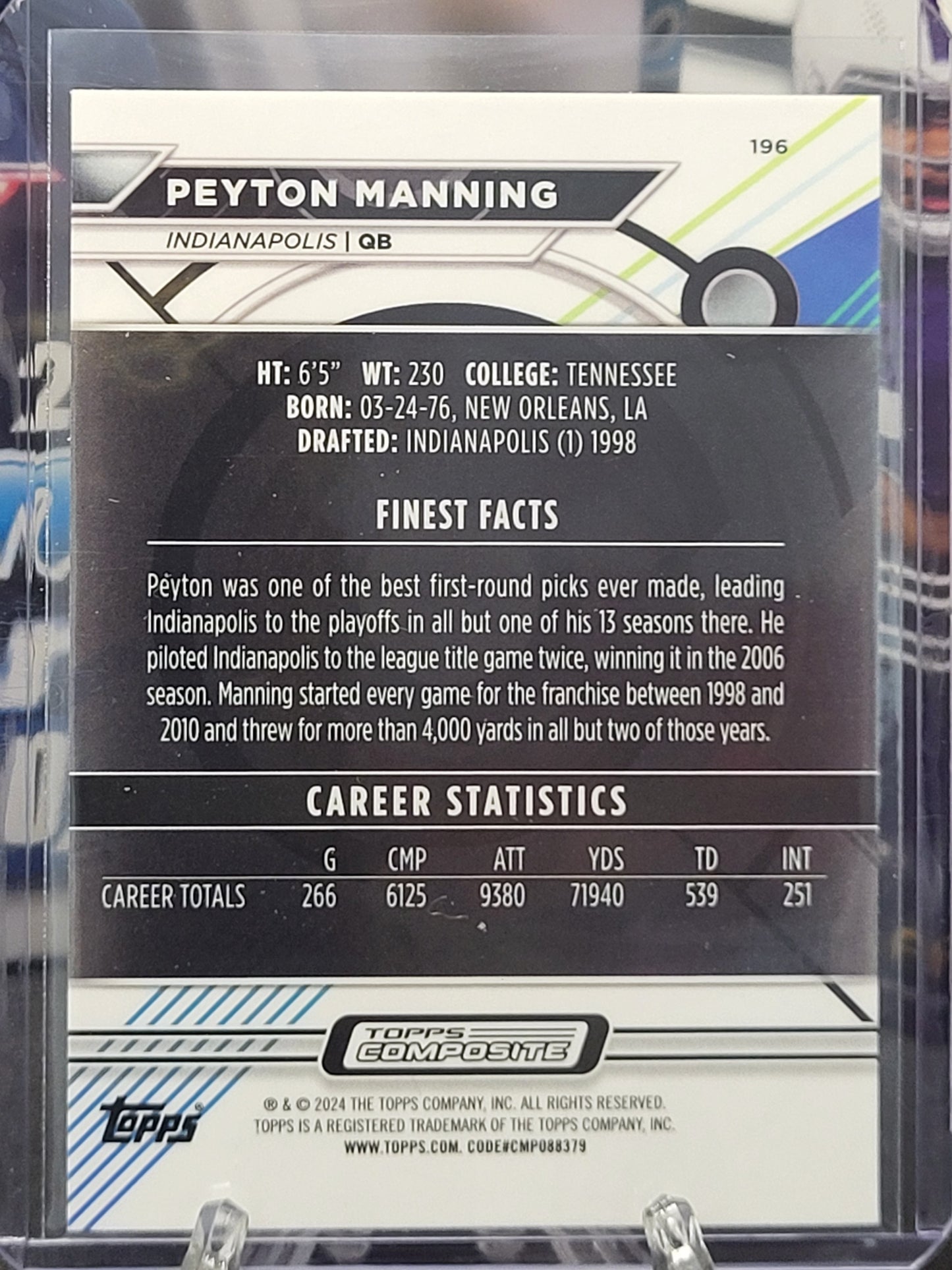 2023 Topps Composite Topps Finest 196 Peyton Manning