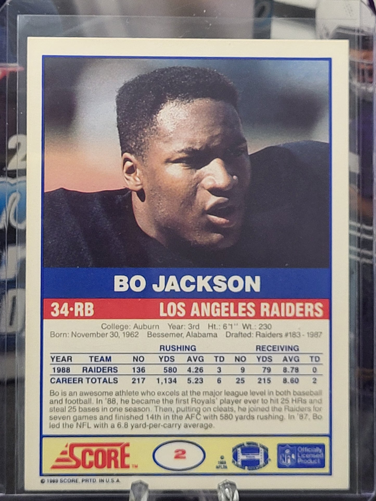 1989 Score 2 Bo Jackson