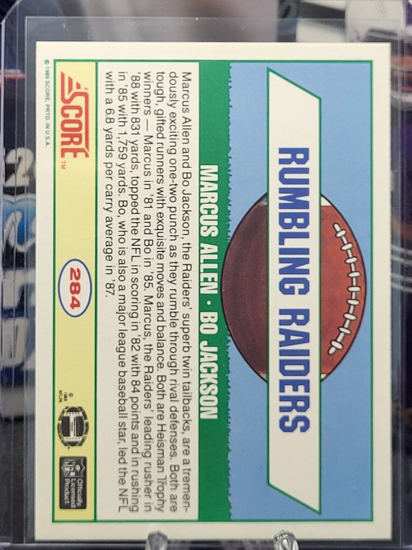 1989 Score Great Combos 284 Bo Jackson/Marcus Allen