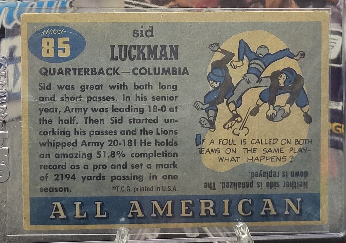 1955 Topps All American 85 Sid Luckman