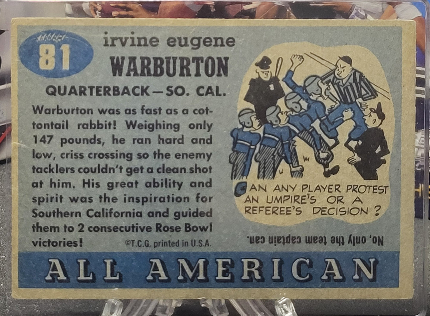 1955 Topps All American 81 "Cotton" Warburton