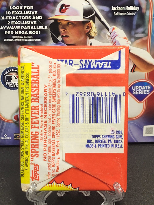 1988 Topps Baseball Wax Pack (15 cards)