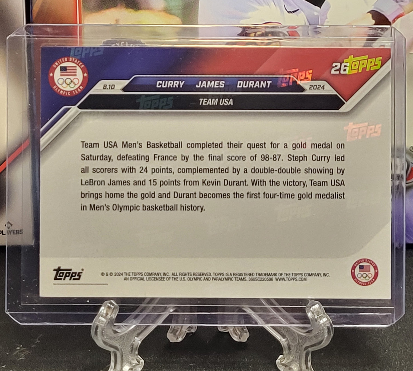 2024 Topps Now Team USA 26 Curry/James/Durant