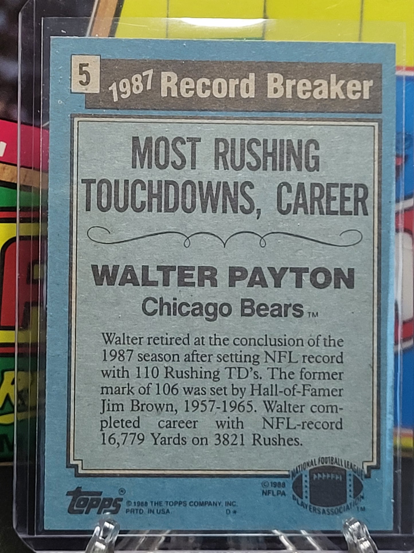 1988 Topps 5 Walter Payton Record Breakers