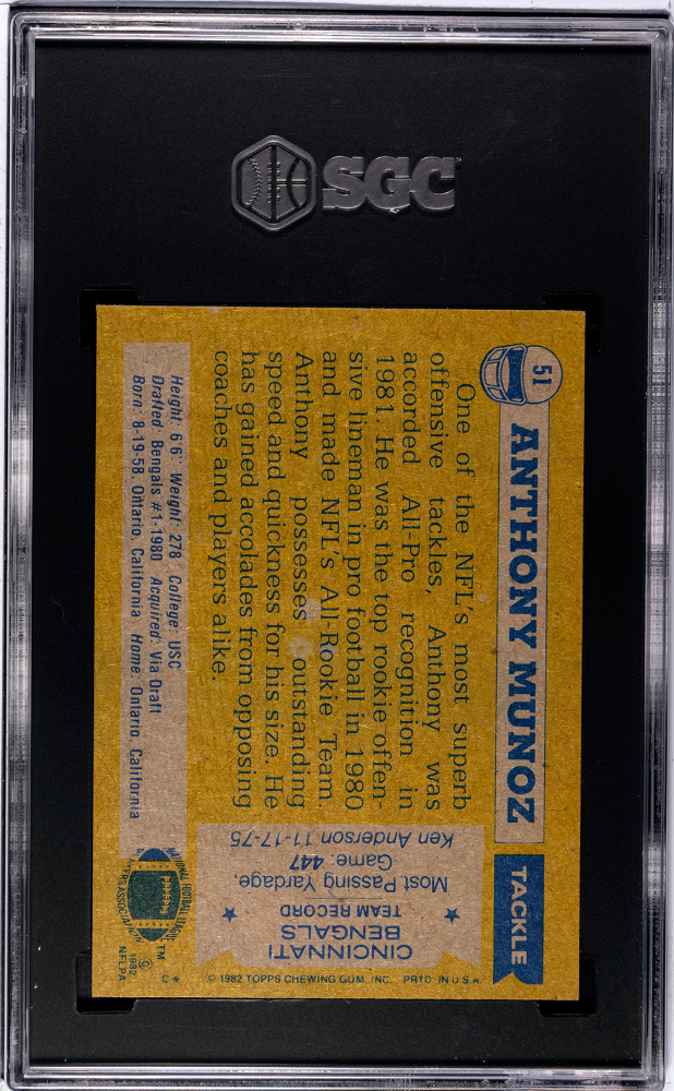 1982 Topps 51 Anthony Munoz Rookie SGC 6.5 EX-NM+
