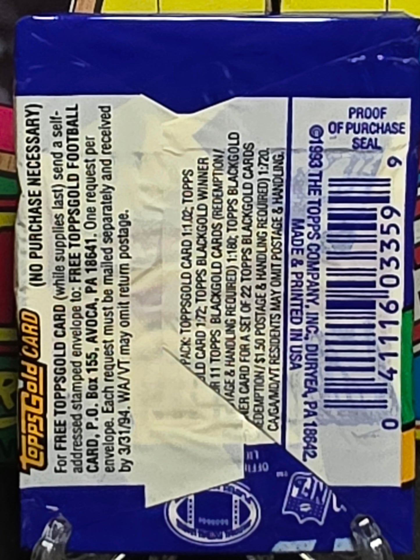 1993 Topps Football Series 1 Pack (15 cards)