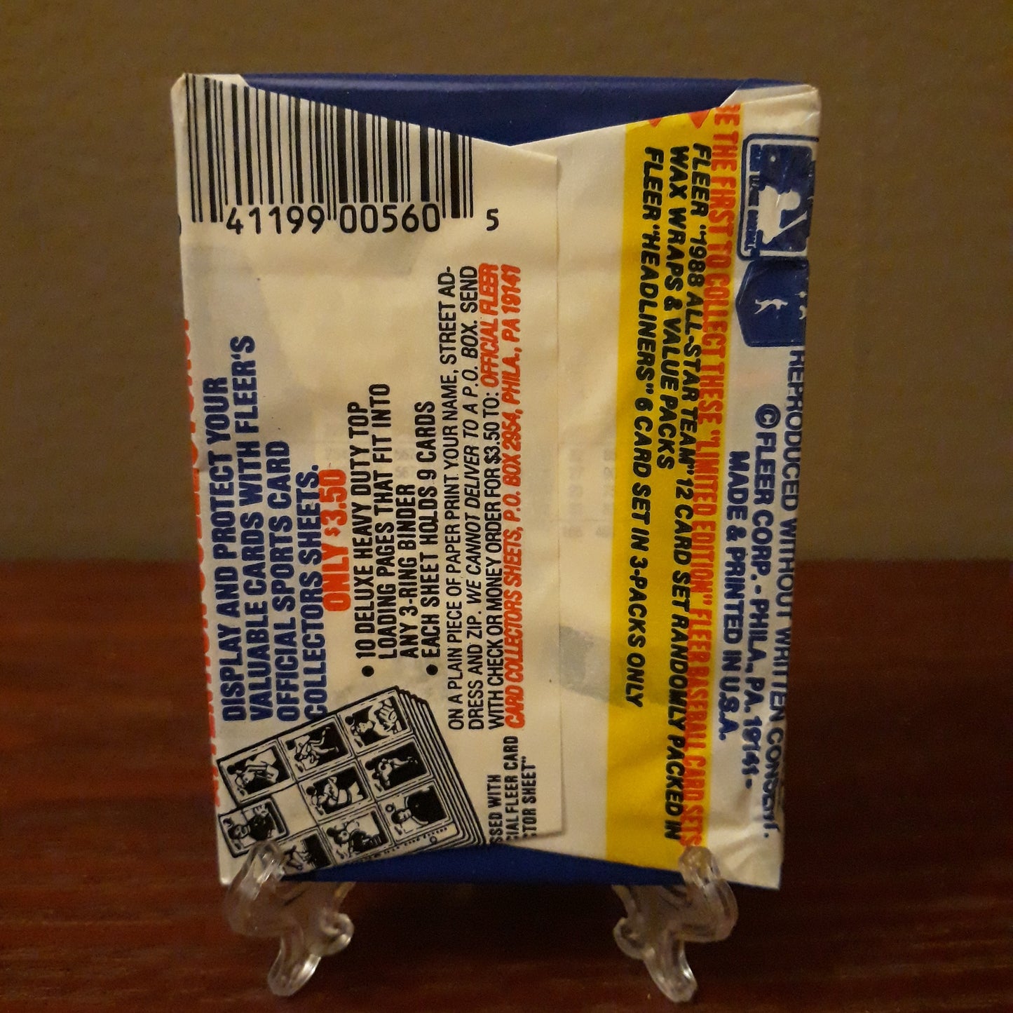 1988 Fleer Baseball (3)Wax Packs