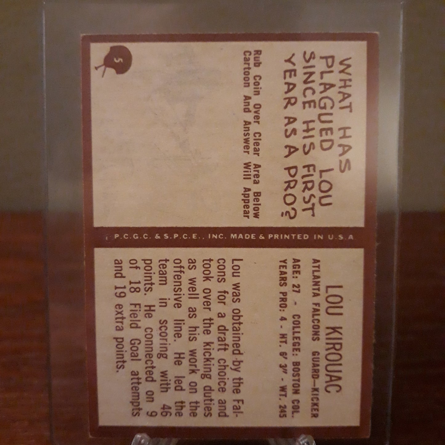 1967 Philadelphia Lou Kirouac #5