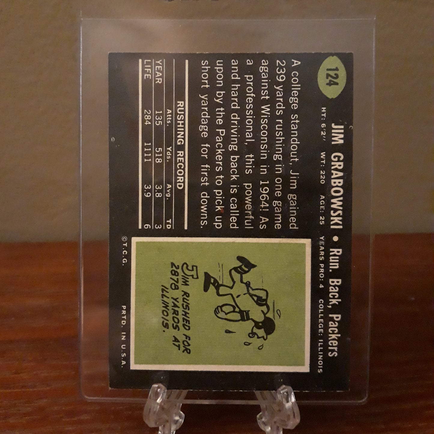 1969 Topps Football Jim Grabowski #124