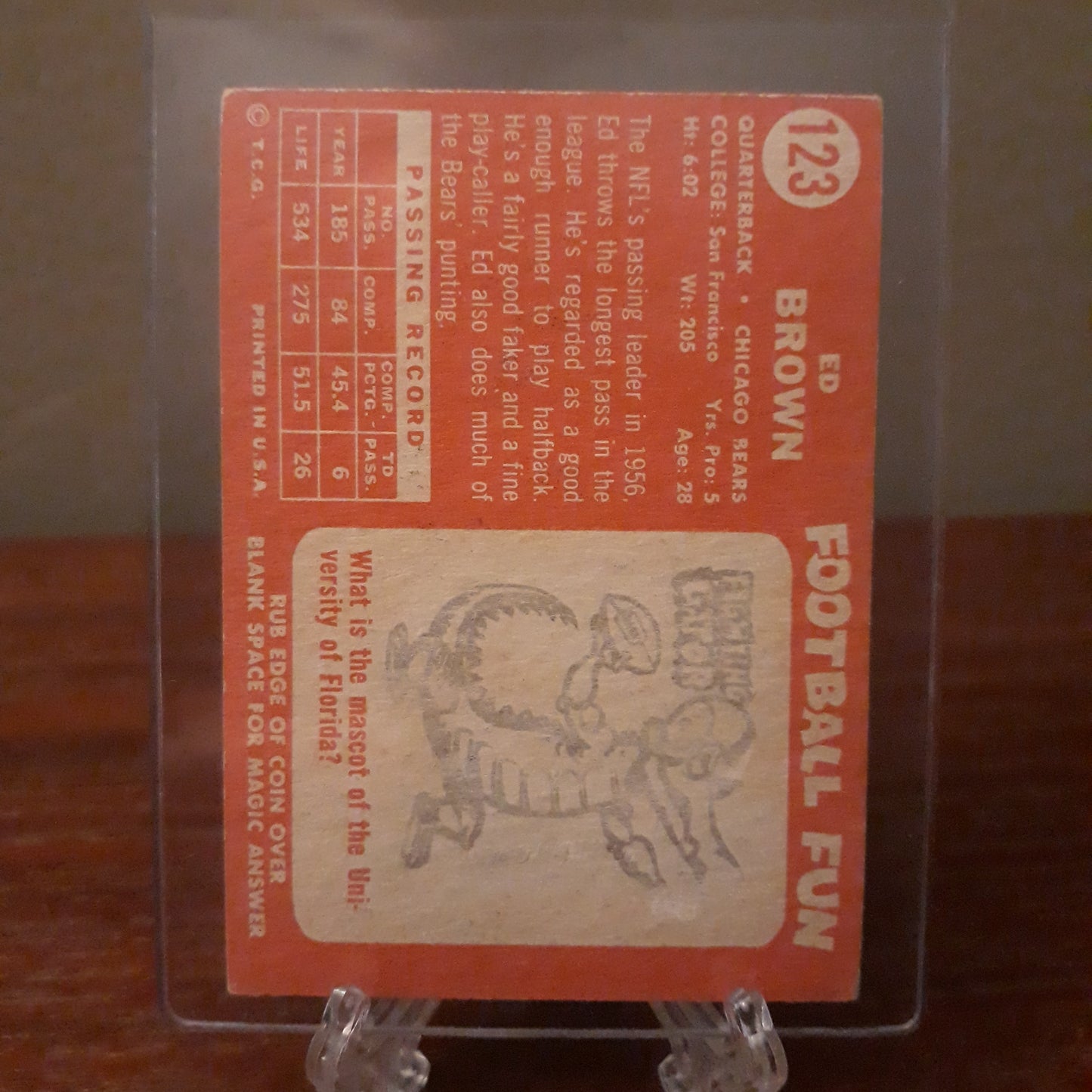 1958 Topps Football Ed Brown #123
