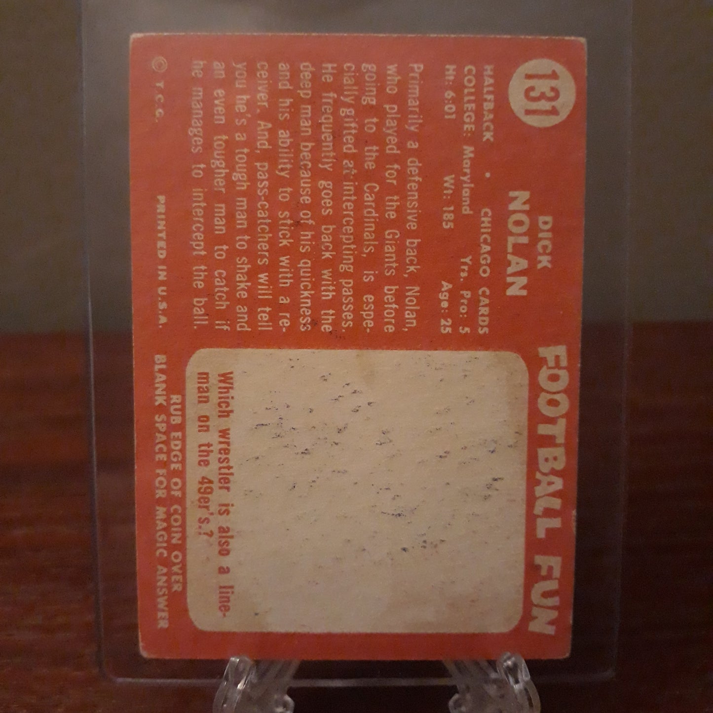 1958 Topps Football Dick Nolan #131