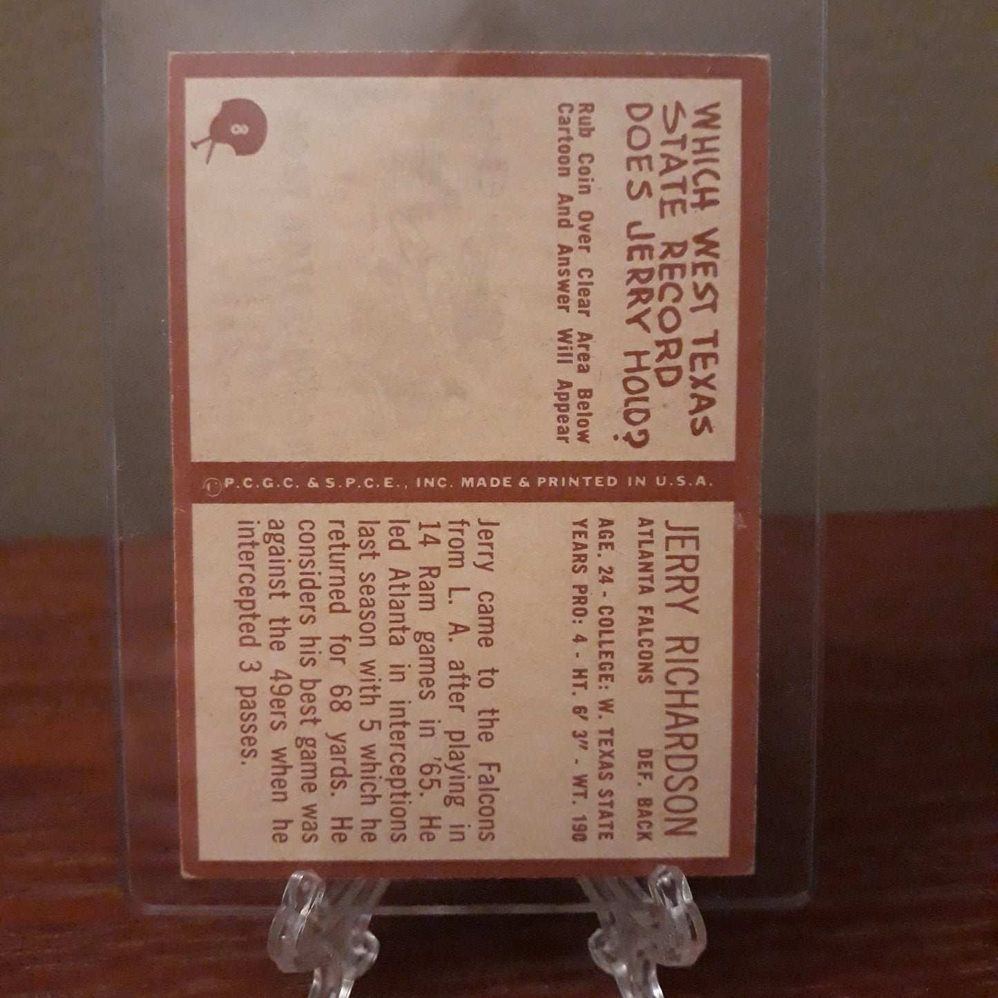 1967 Philadelphia Jerry Richardson #8