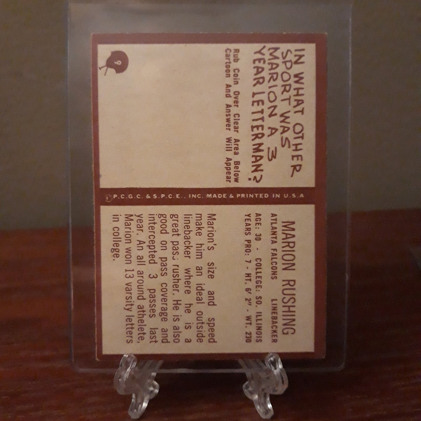 1967 Philadelphia Marion Rushing #9
