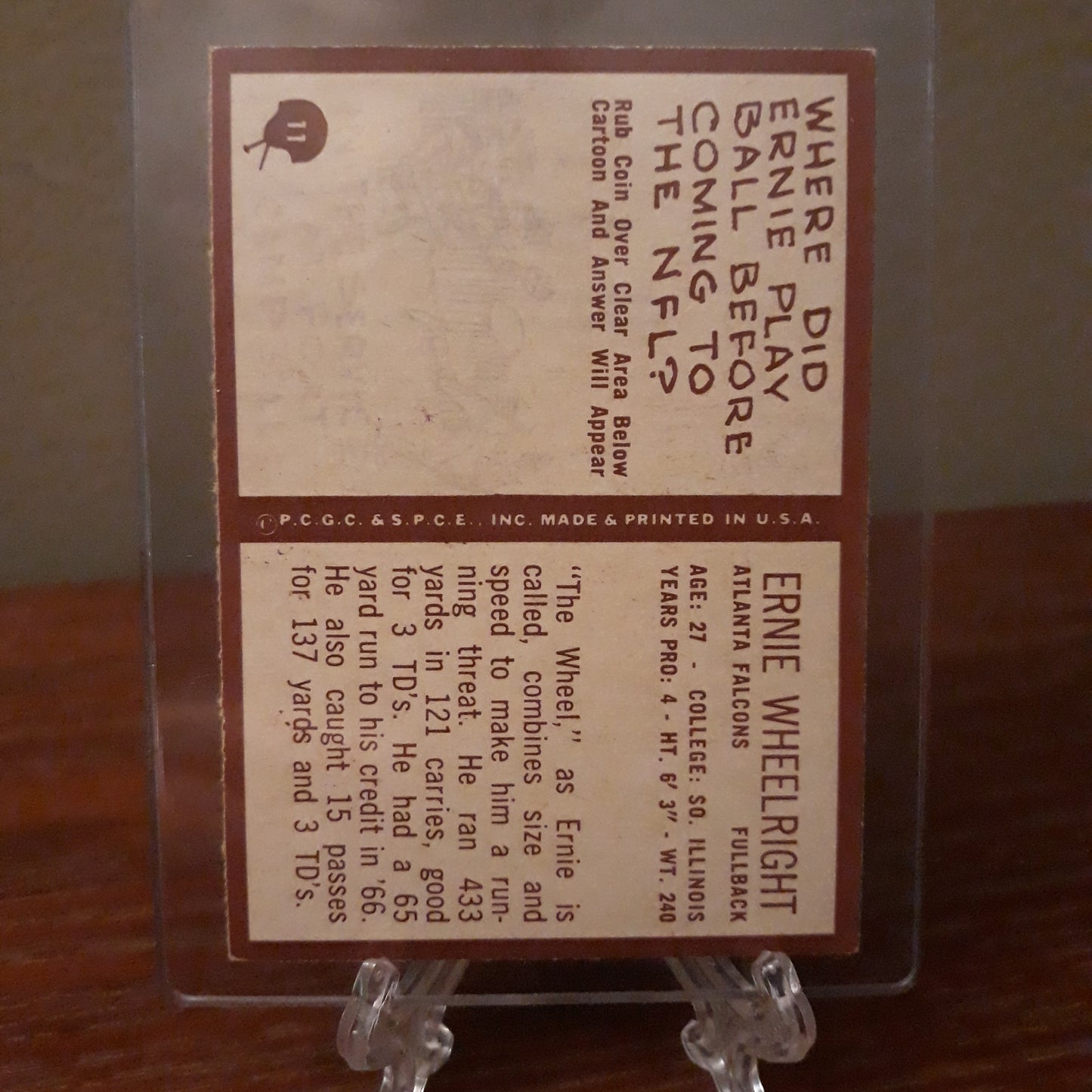 1967 Philadelphia Ernie Wheelright #11