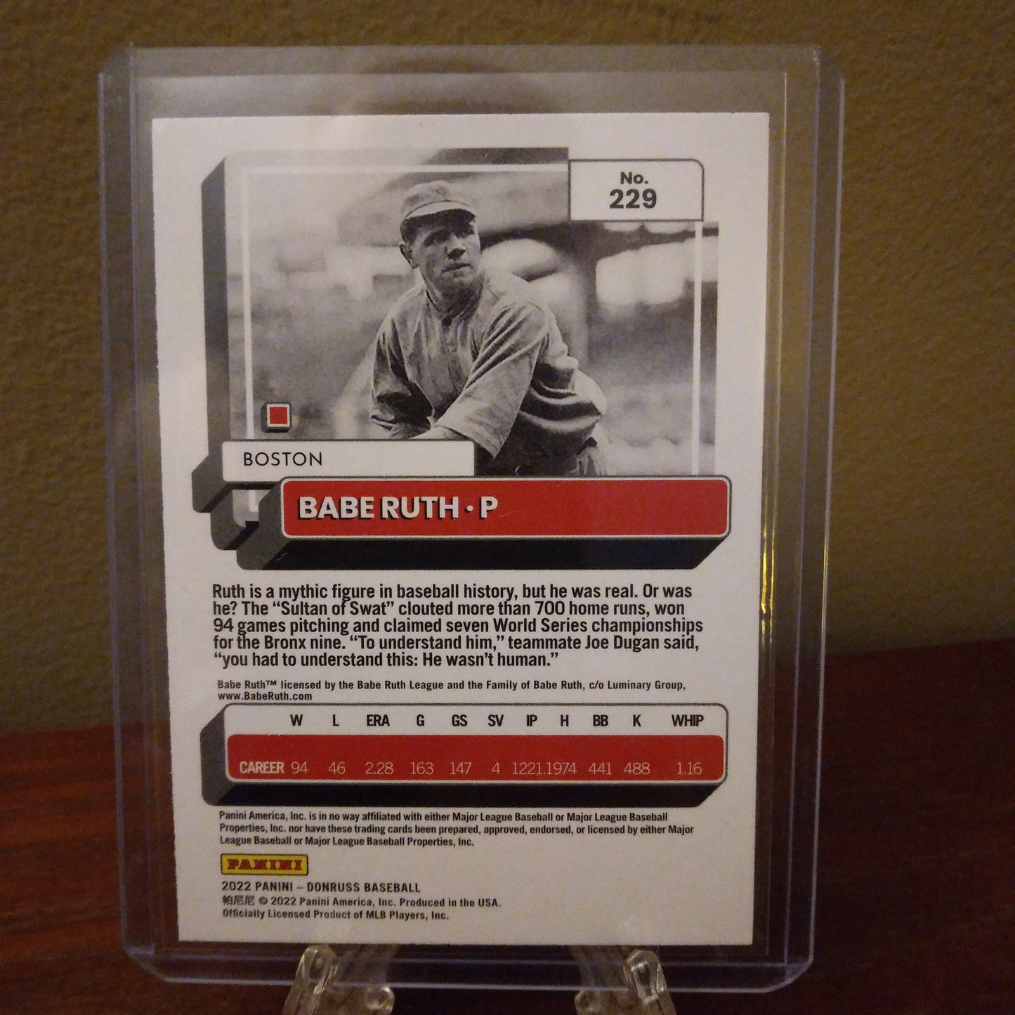 2022 Donruss Baseball Red Babe Ruth #229