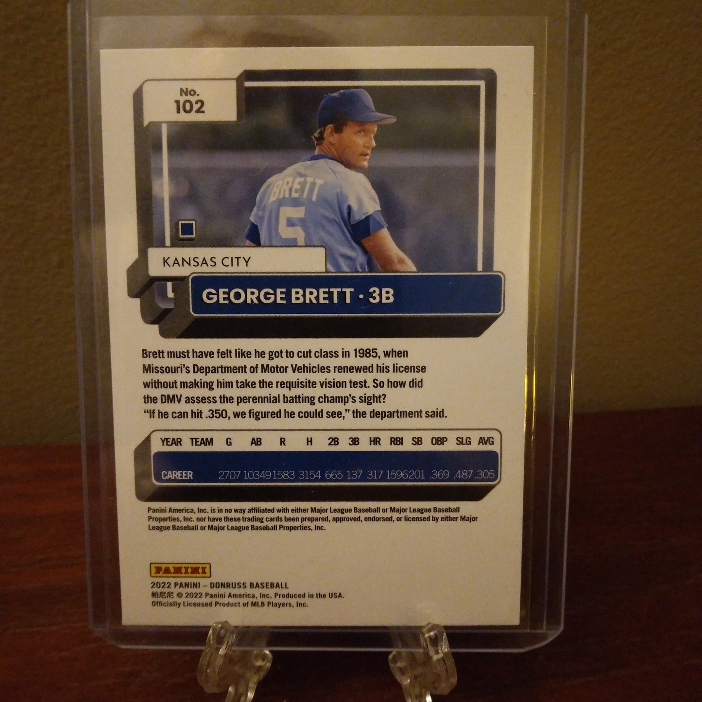 2022 Donruss Baseball Holo Purple George Brett #102