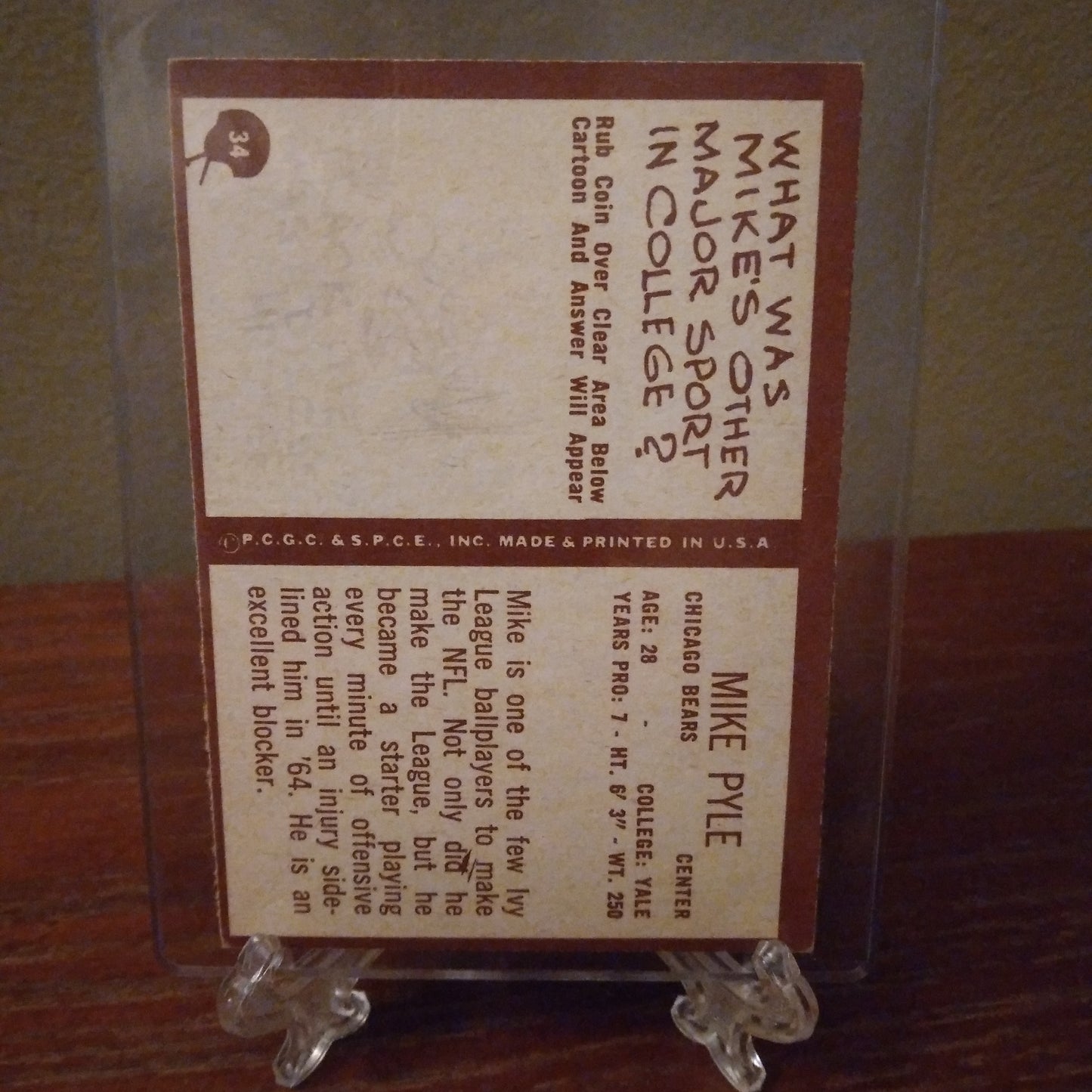 1967 Philadelphia Mike Pyle #34