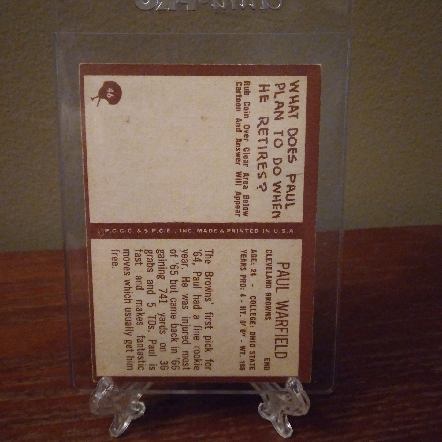 1967 Philadelphia Paul Warfield #46