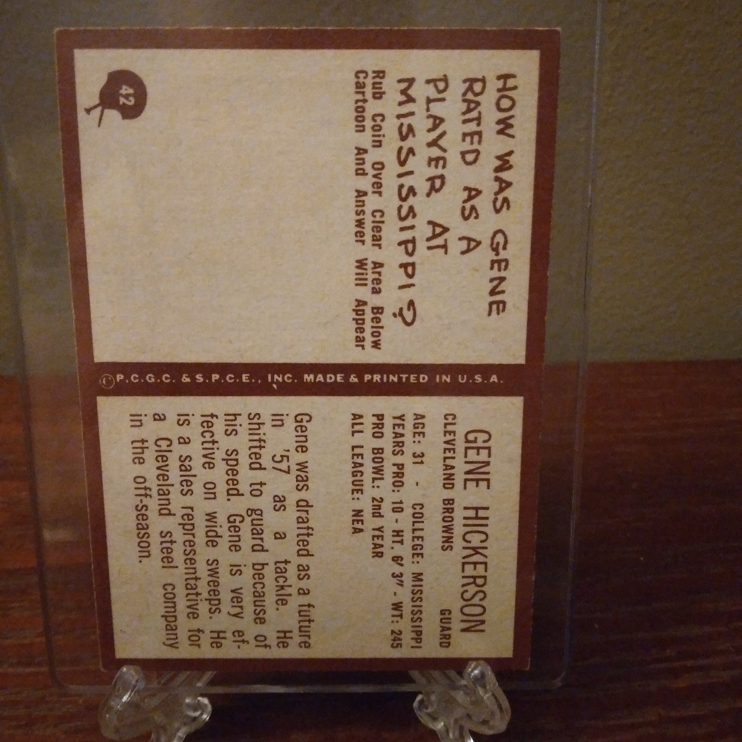 1967 Philadelphia Gene Hickerson #42