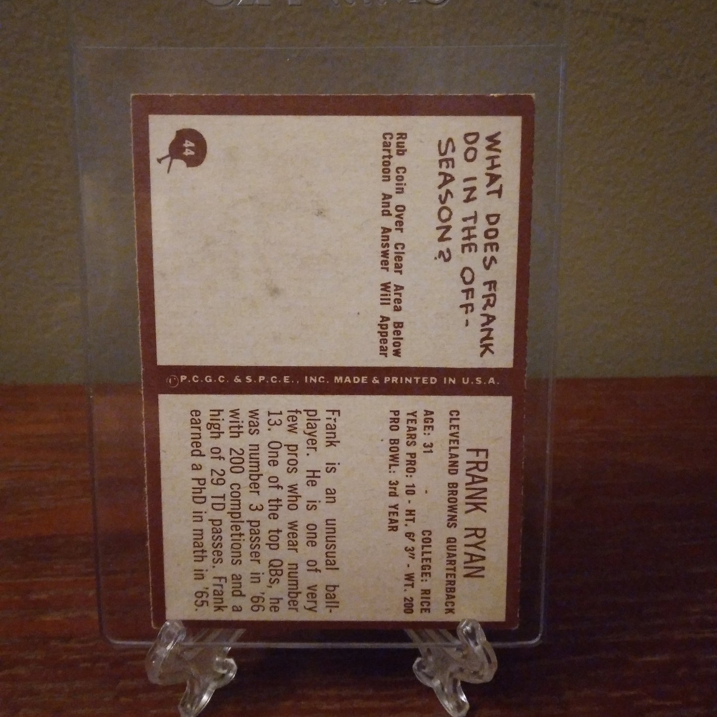 1967 Philadelphia Frank Ryan #44