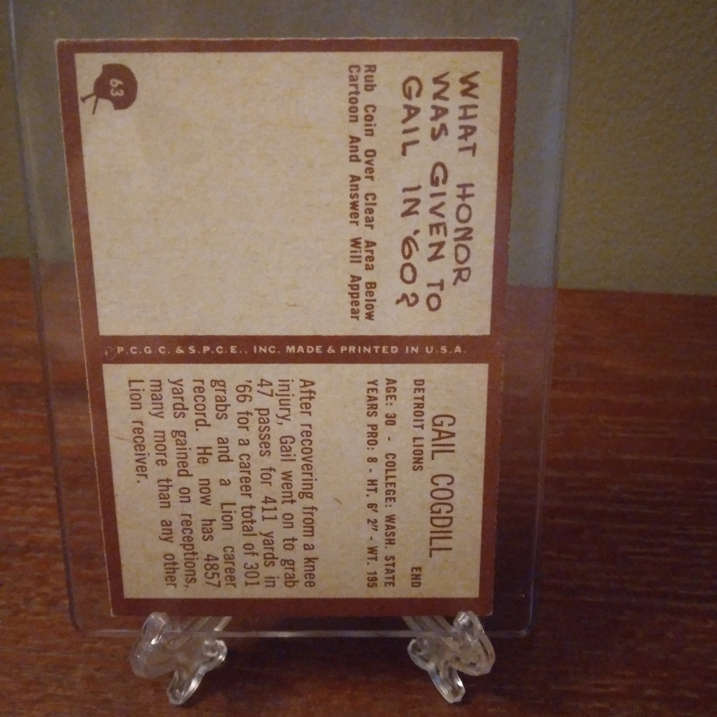 1967 Philadelphia Gail Cogdill #63
