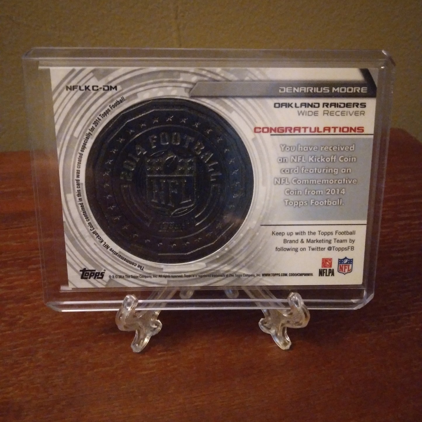 2014 Topps NFL Kickoff Coin Denarius Moore