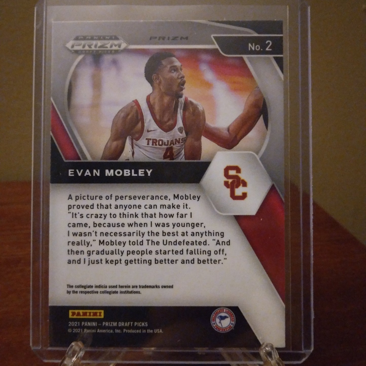 2021-22 Prizm Draft Picks Orange Ice Evan Mobley Rookie Card #2